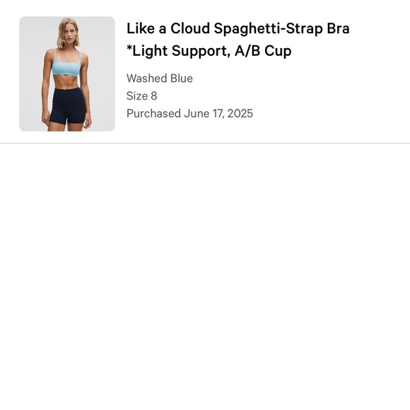 lululemon like a cloud spaghetti strap bra a/b cup - Picture 3 of 3